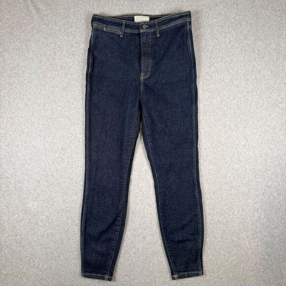 Everlane Womens Size 31 The Way High Skinny Denim Jeans Blue Dark Wash Stretch - Picture 1 of 8